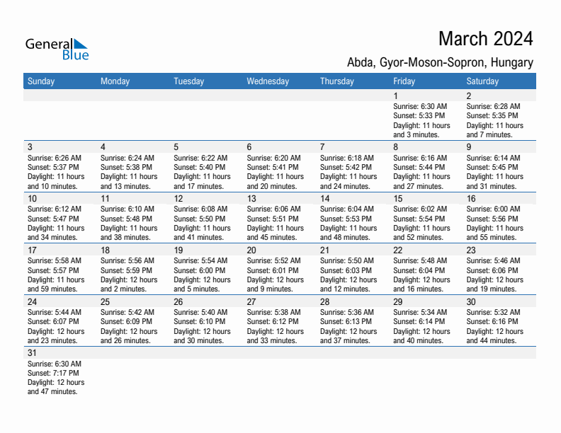 Abda March 2024 sunrise and sunset calendar in PDF, Excel, and Word