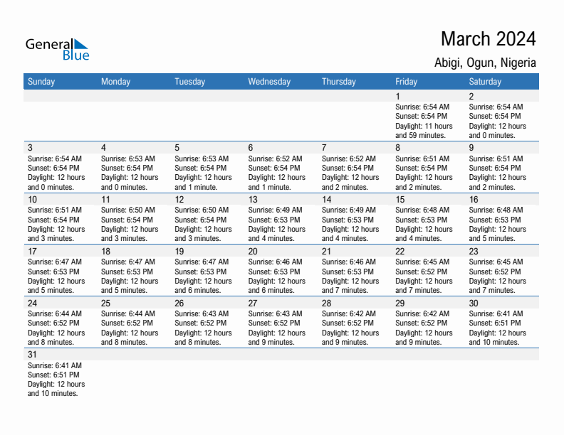 Abigi March 2024 sunrise and sunset calendar in PDF, Excel, and Word