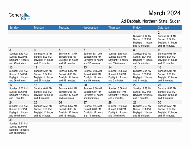 Ad Dabbah March 2024 sunrise and sunset calendar in PDF, Excel, and Word