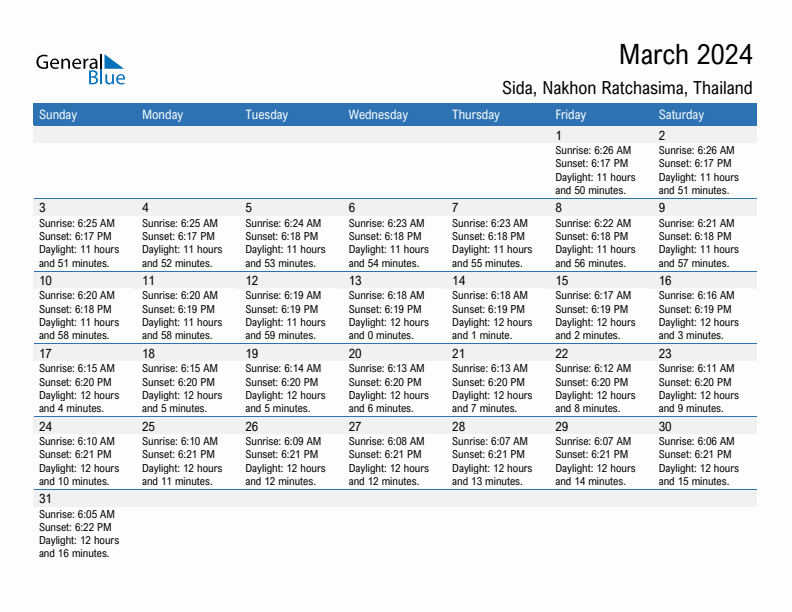 Sida March 2024 sunrise and sunset calendar in PDF, Excel, and Word