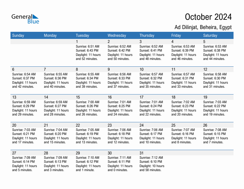 Ad Dilinjat October 2024 sunrise and sunset calendar in PDF, Excel, and Word