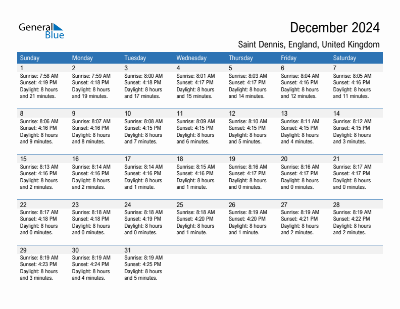 Saint Dennis December 2024 sunrise and sunset calendar in PDF, Excel, and Word