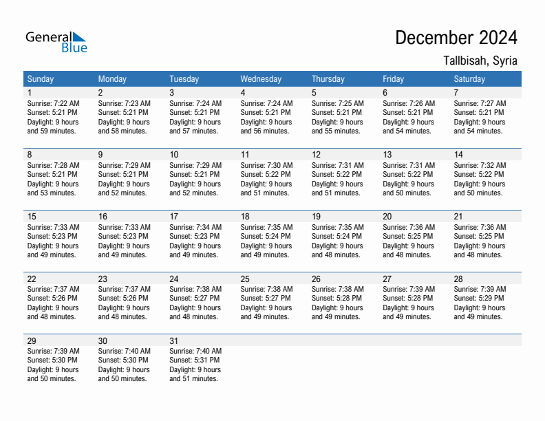 Tallbisah December 2024 sunrise and sunset calendar in PDF, Excel, and Word