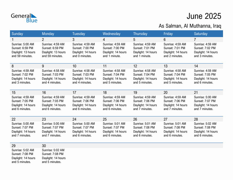 As Salman June 2025 sunrise and sunset calendar in PDF, Excel, and Word