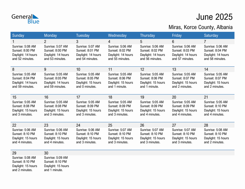 Miras June 2025 sunrise and sunset calendar in PDF, Excel, and Word