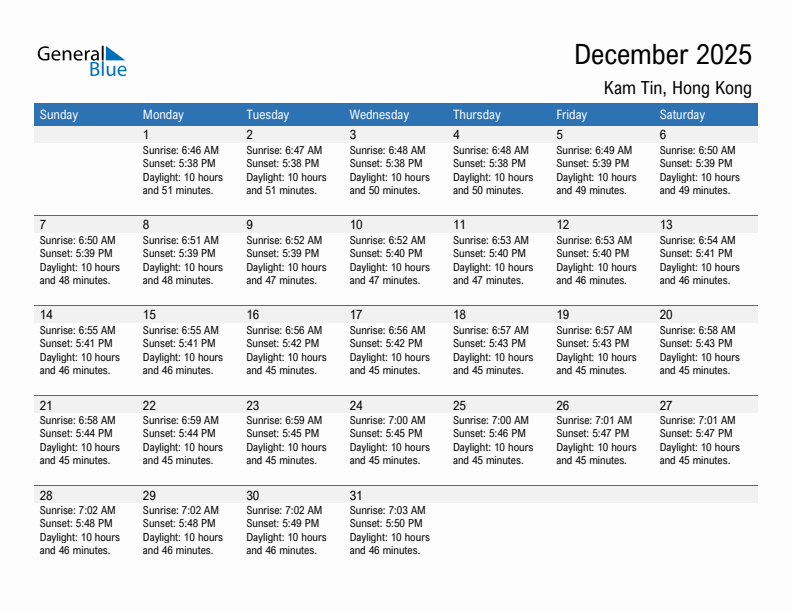 Kam Tin December 2025 sunrise and sunset calendar in PDF, Excel, and Word