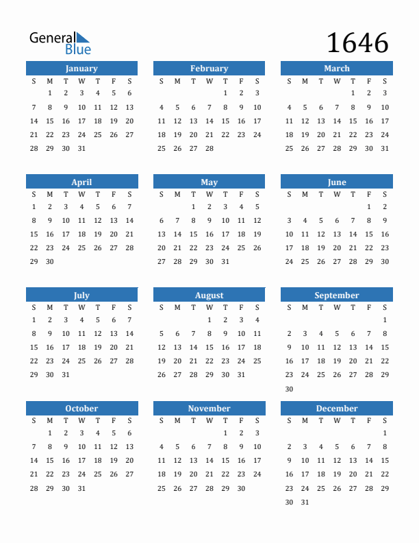 1646 Calendar