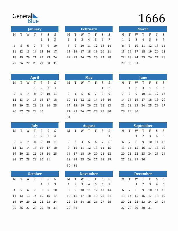 1666 Calendar