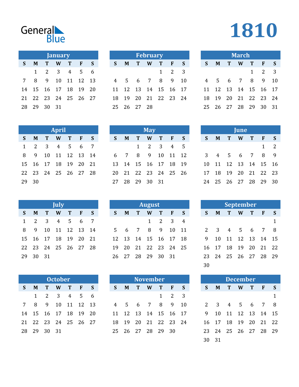 Descarga Tu Calendario Para Imprimir 1810