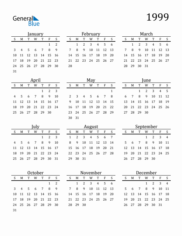 Calendar 1999 2024 - Calendar 2024 Ireland Printable