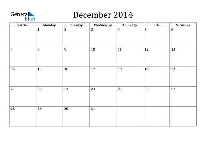 December 14 Calendar Pdf Word Excel