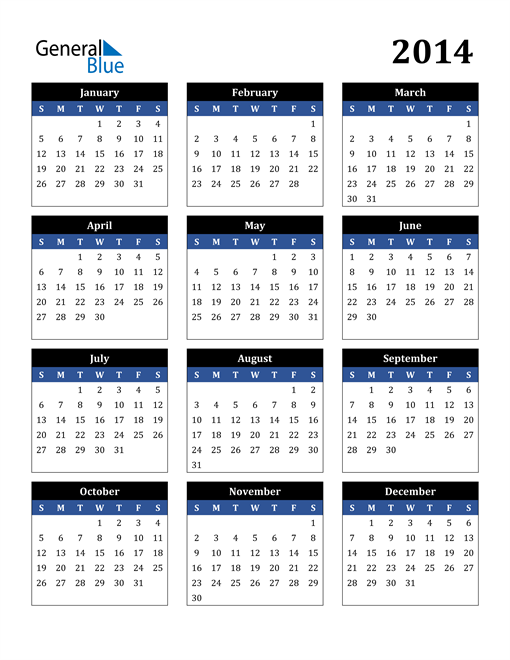 Editable Calendar 2014