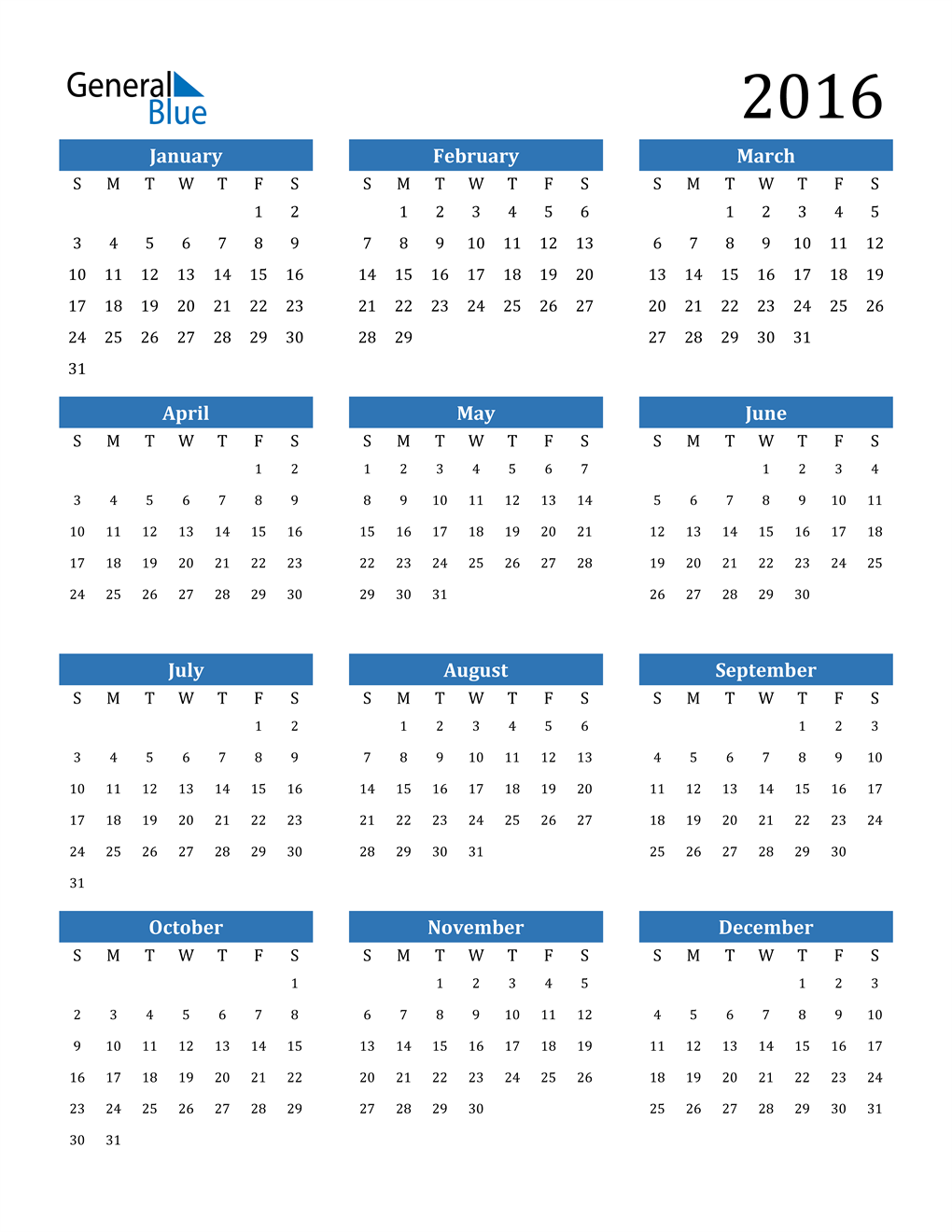 2016 calendar pdf word excel