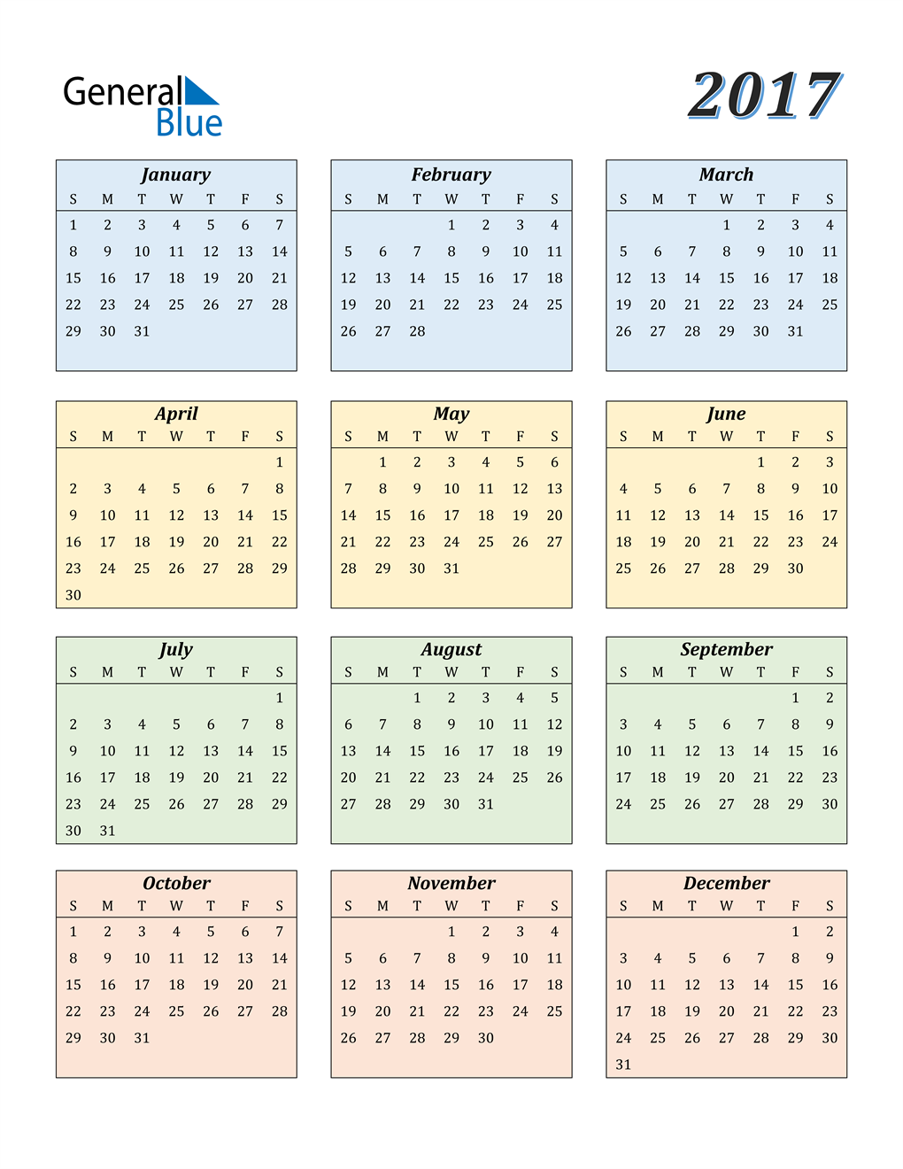 schedule calendar for 2017 printable
