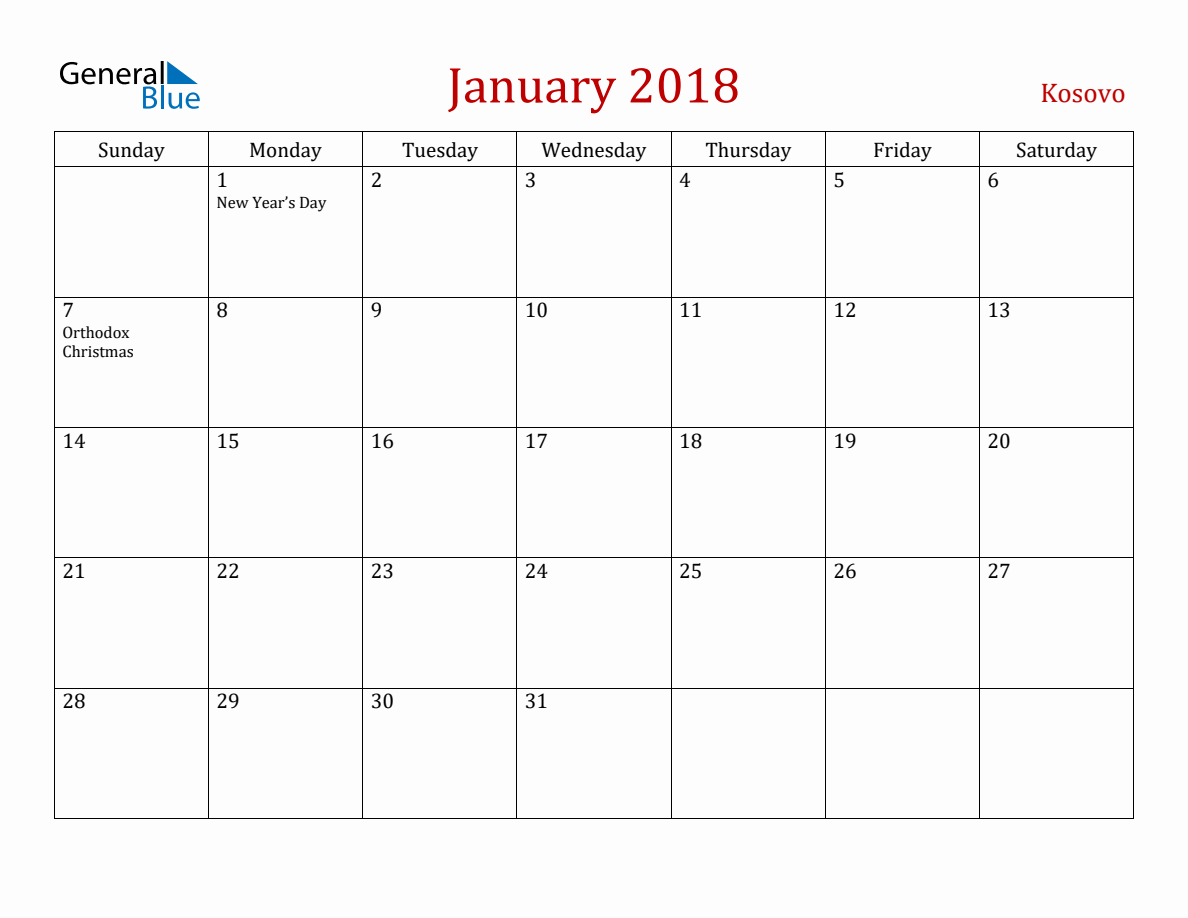 january-2018-kosovo-monthly-calendar-with-holidays