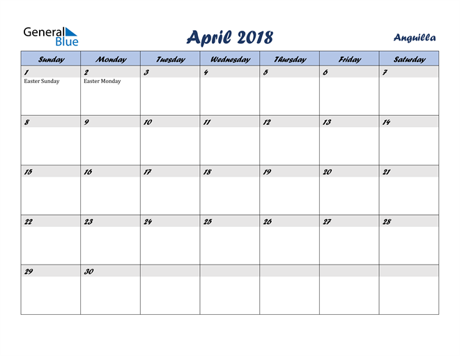 april-2018-calendar-with-anguilla-holidays