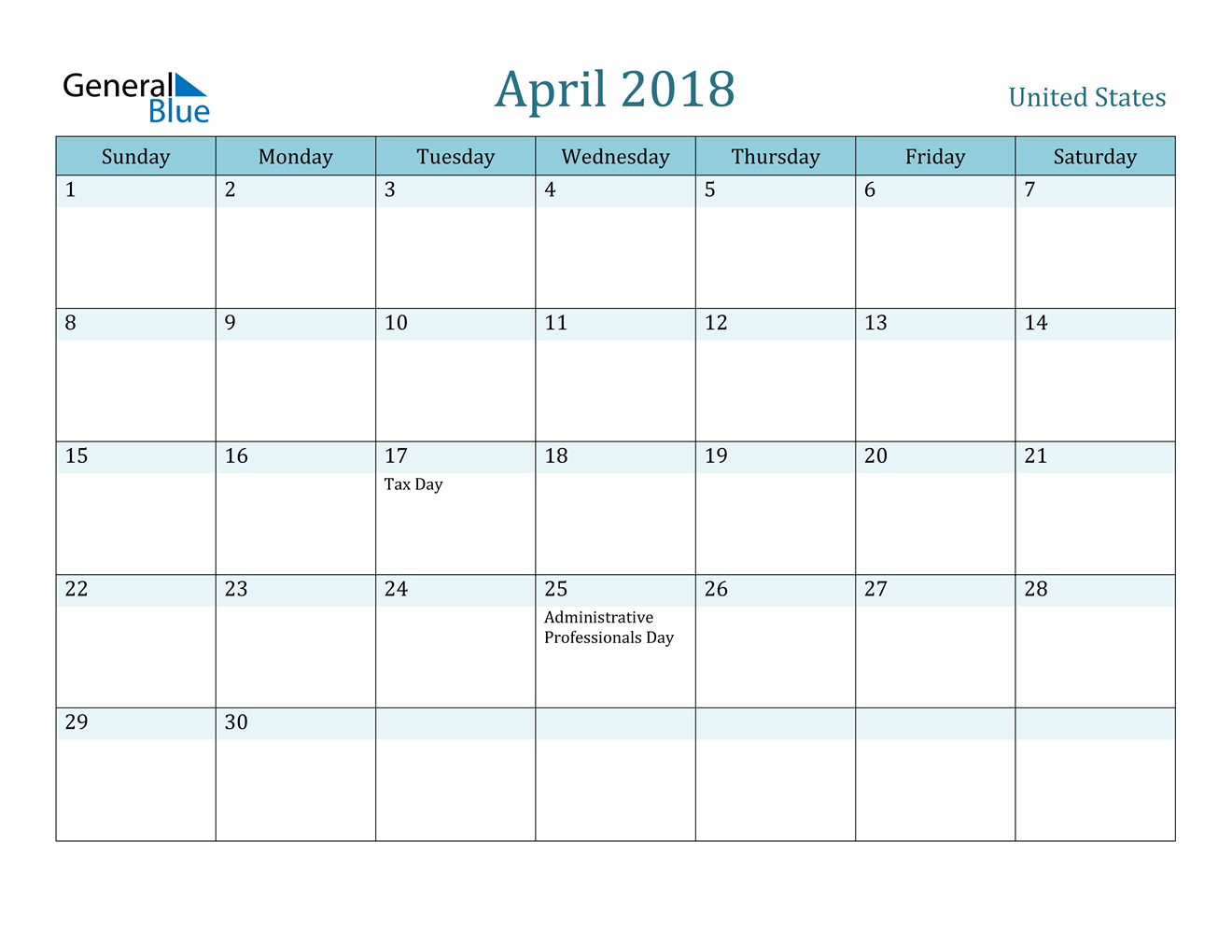 april-2018-monthly-calendar-printable-templates-printable-calendar-2018