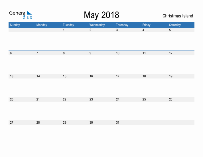 Fillable May 2018 Calendar