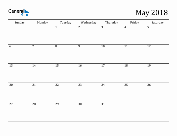 May 2018 Calendar