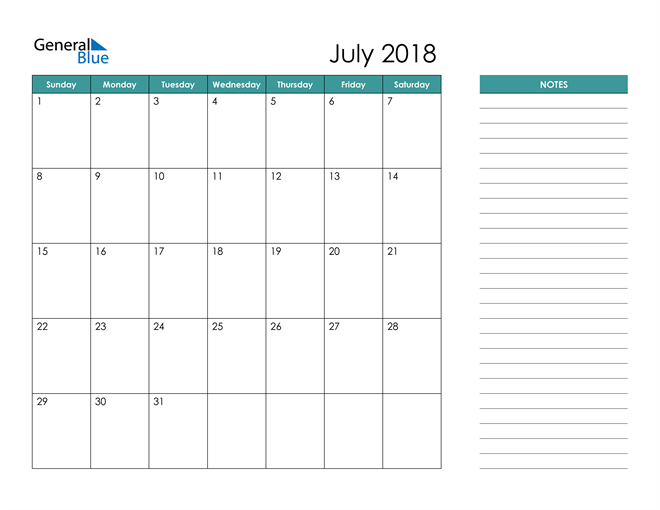 july 2018 calendar pdf word excel