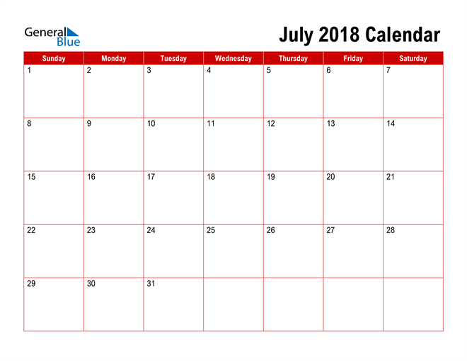 july 2018 calendar pdf word excel