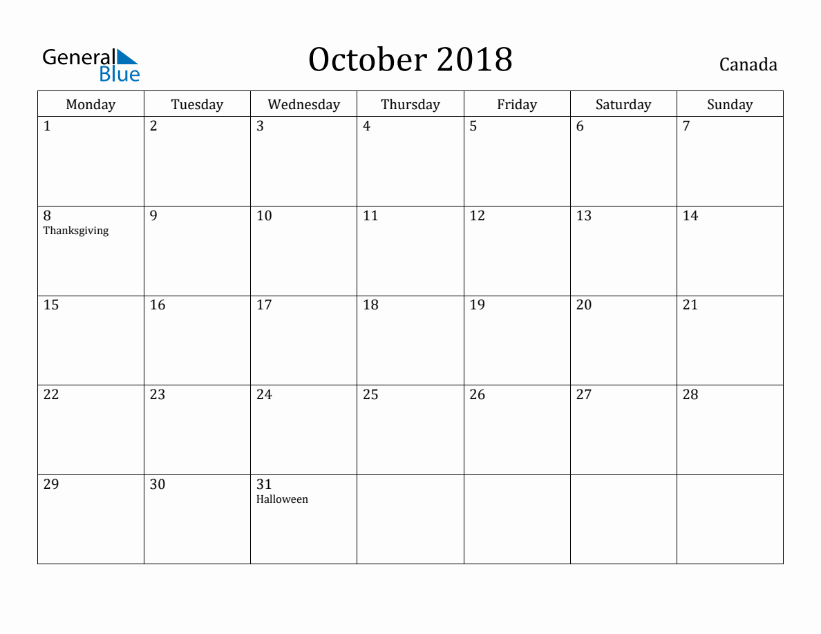 october-2018-canada-monthly-calendar-with-holidays
