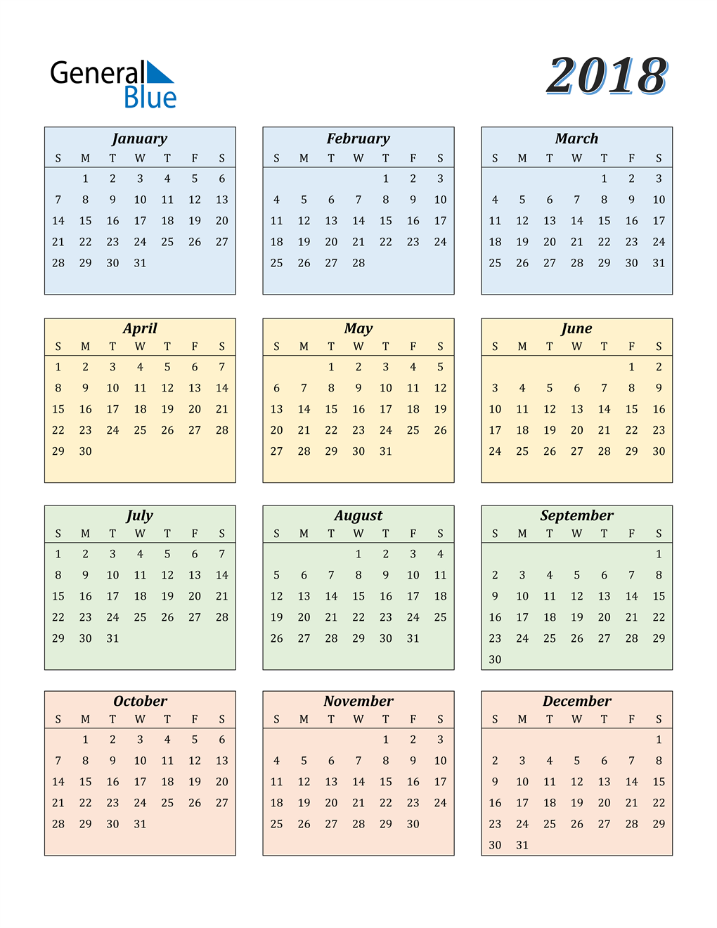 excel monthly calendar 2018