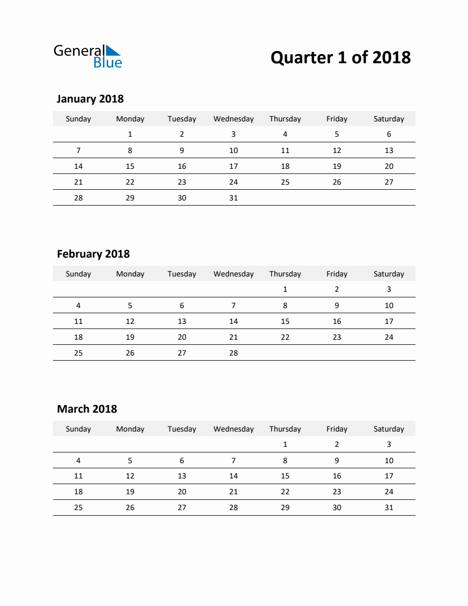 2018-q1-three-month-calendar-january-february-and-march