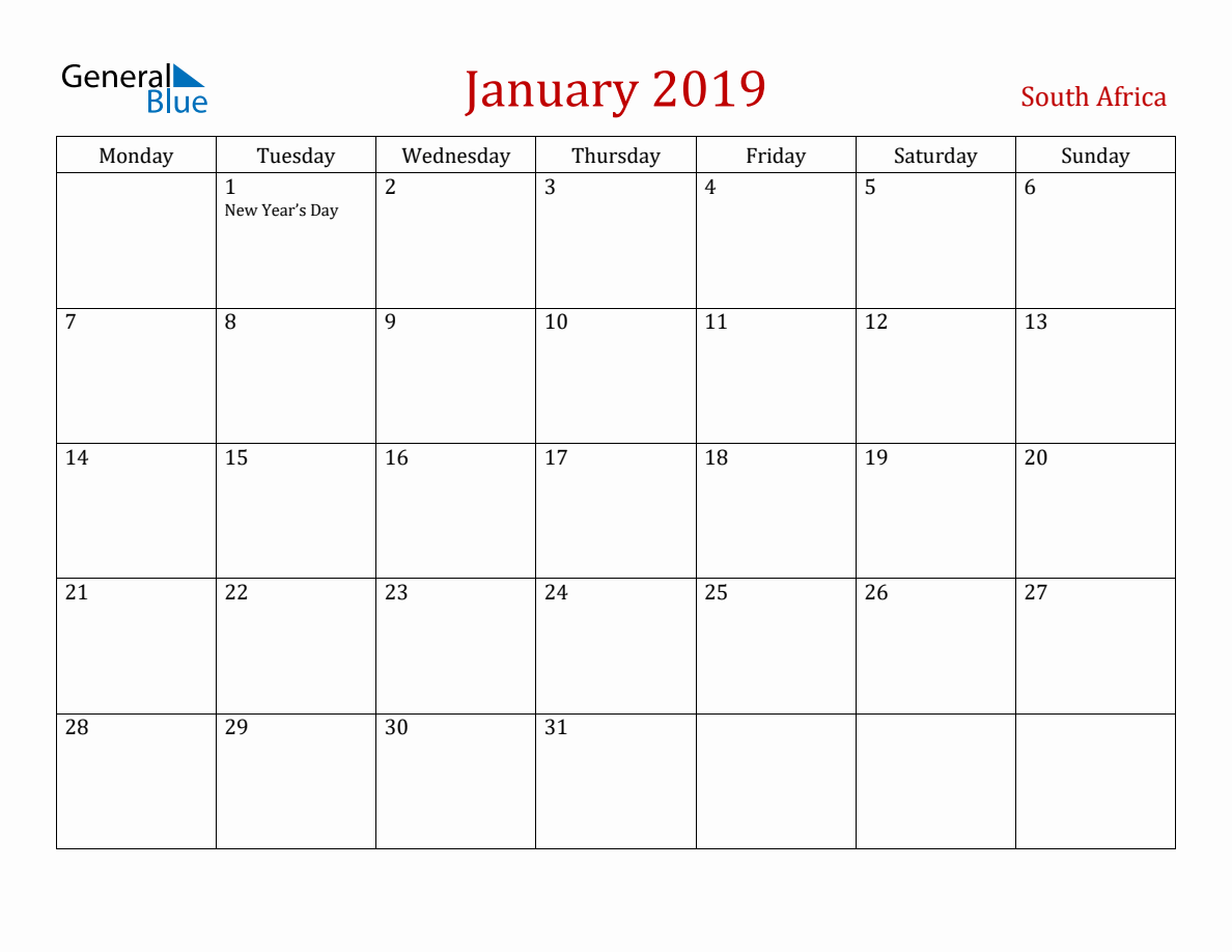 january-2019-south-africa-monthly-calendar-with-holidays