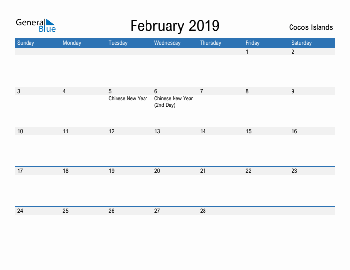 Fillable February 2019 Calendar