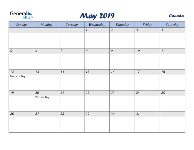 May 2019 Calendar with Holidays