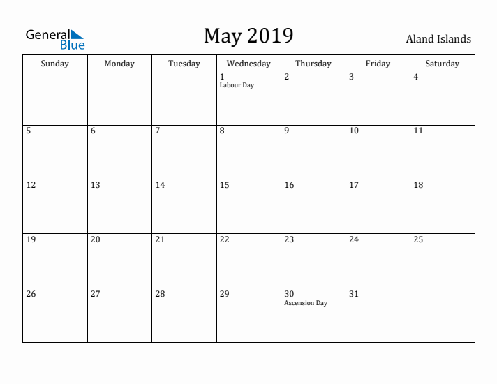 May 2019 Calendar Aland Islands