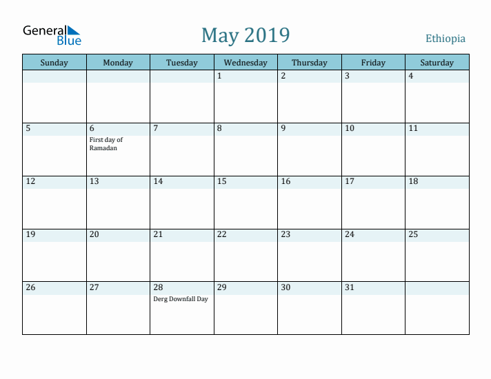 May 2019 Calendar with Holidays