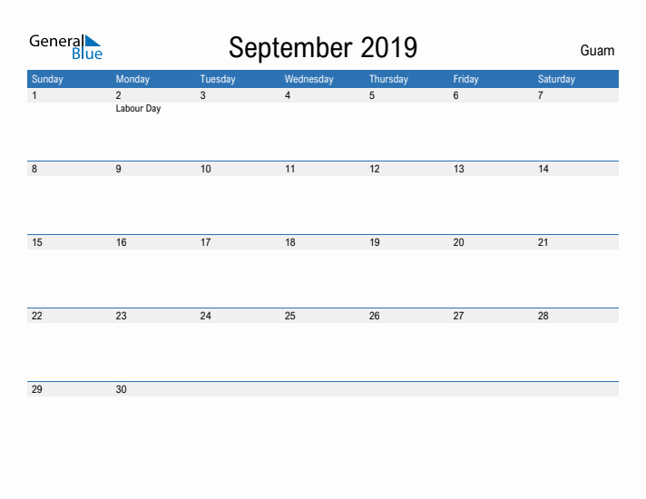 Fillable September 2019 Calendar