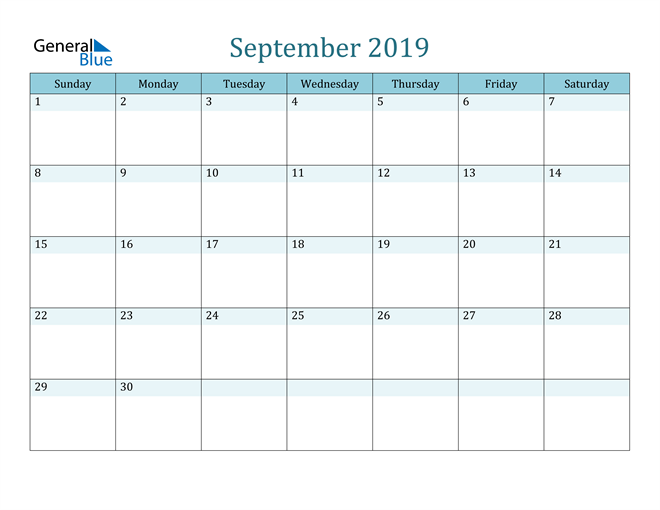 september 2019 calendar pdf word excel