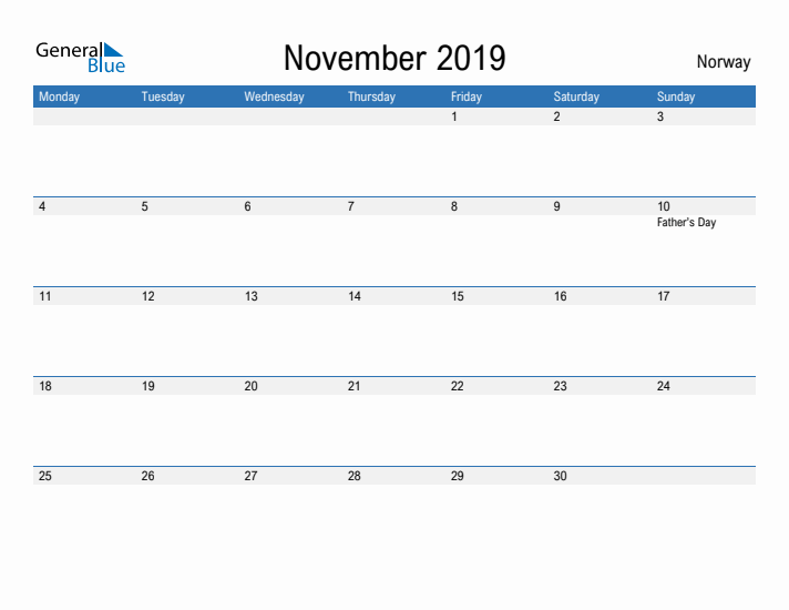 Fillable November 2019 Calendar