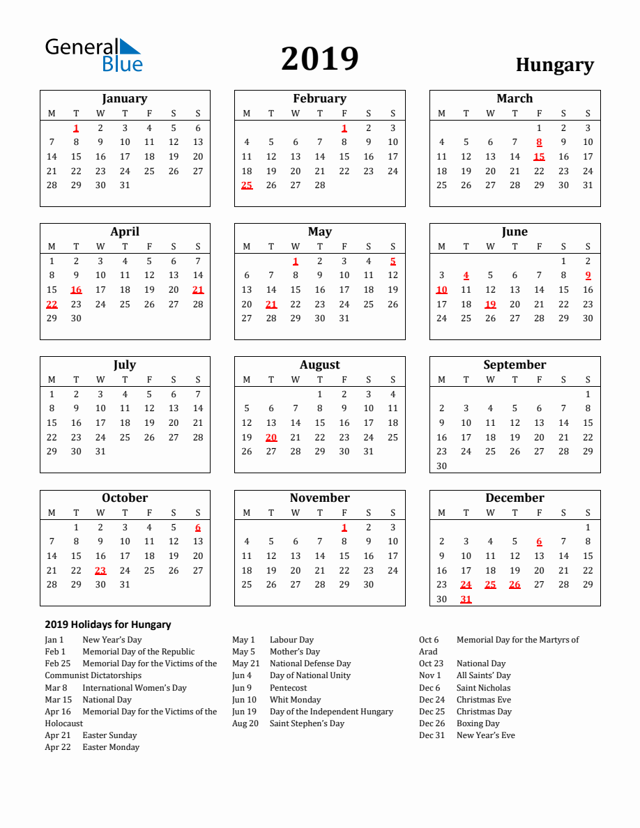 free-printable-2019-hungary-holiday-calendar