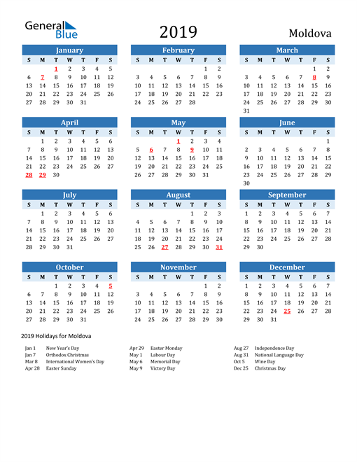 Calendar 2019 md