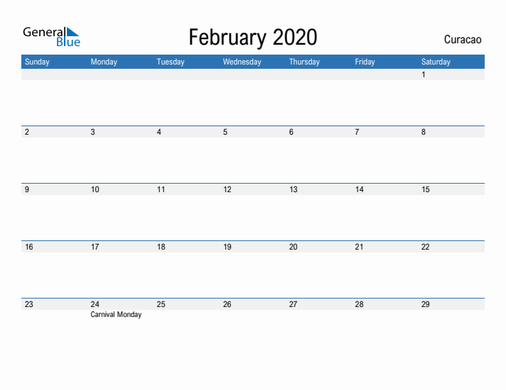 Fillable February 2020 Calendar