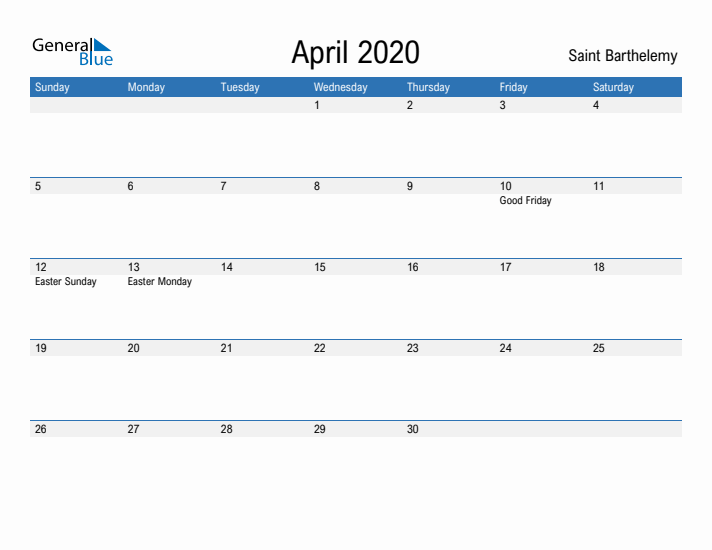 Fillable April 2020 Calendar