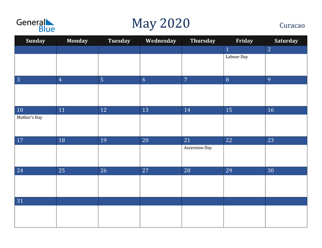 May 2020 Curacao Calendar