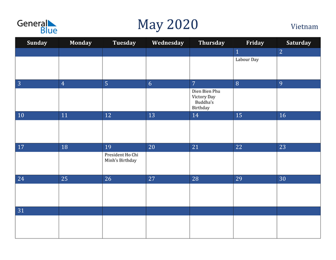 May 2020 Vietnam Calendar