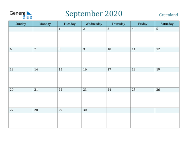 September 2020 Calendar with Holidays in PDF, Word, and Excel
