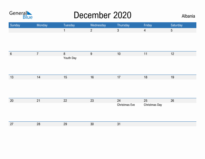 Fillable December 2020 Calendar