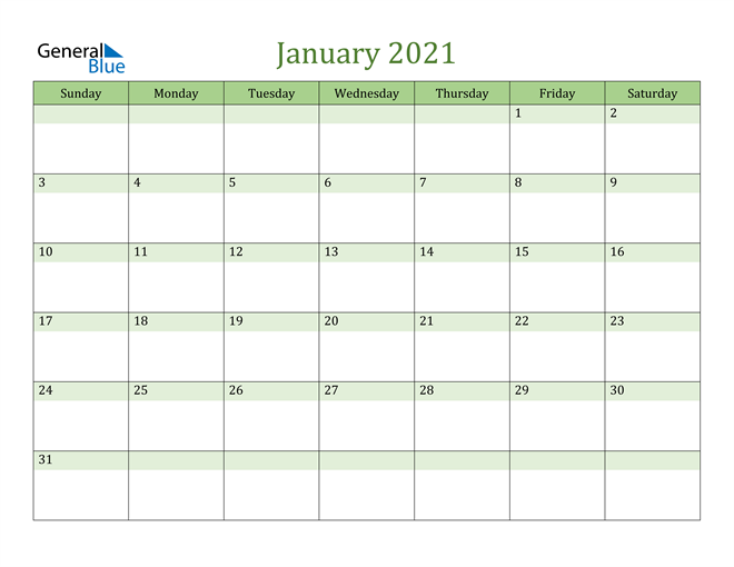 Download Free Printable Calendar January 2021 Pdf Gif