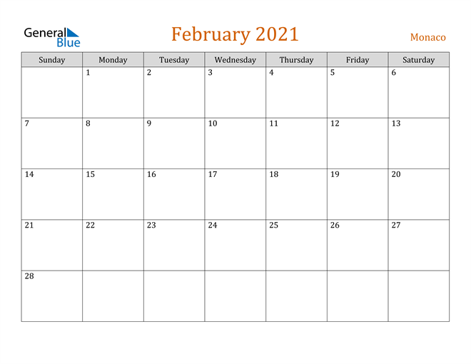 February 2021 Holiday Calendar