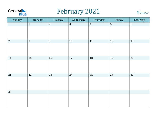 February 2021 Calendar with Holidays in PDF, Word, and Excel