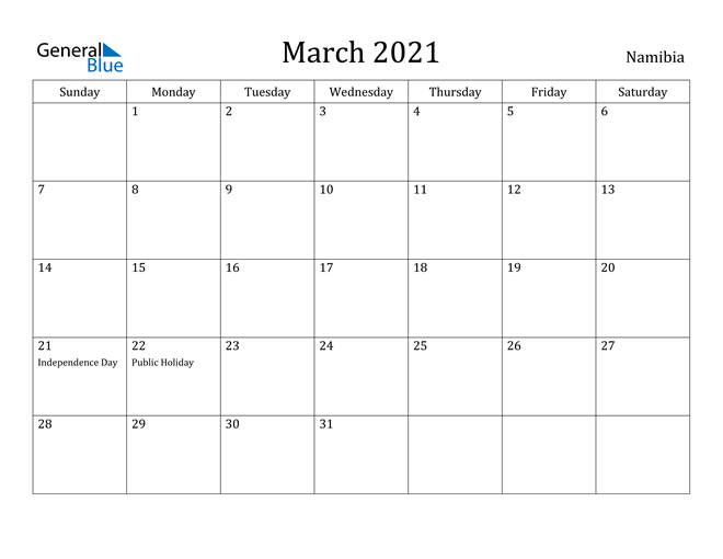 holiday march 2021