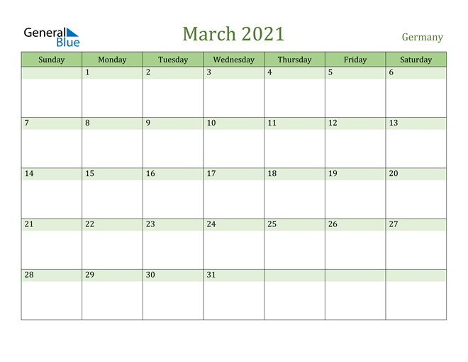 holidays march 2021