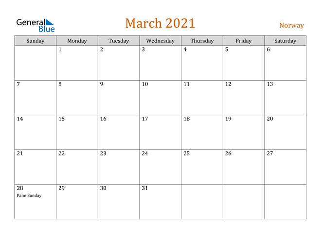 March 2021 Holiday Calendar